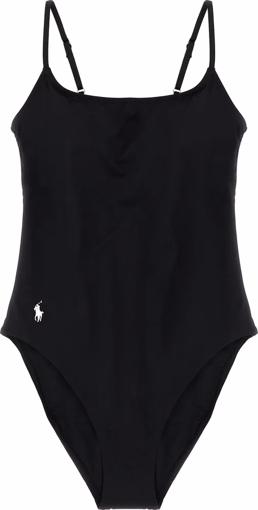 Polo Ralph Lauren Black Nylon One-Piece Swimsuit