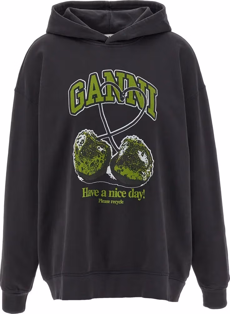 Ganni Gray Organic Cotton Hoodie
