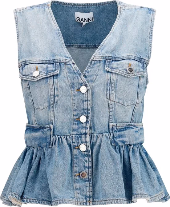 Ganni Blue Cotton Denim Jacket