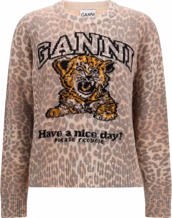 Ganni Beige Wool Oves Aries Sweatshirt