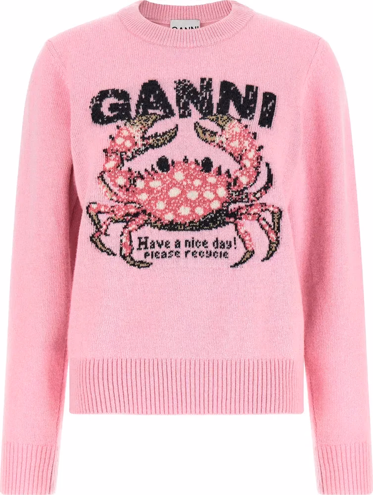 Ganni Multicolor Wool Cardigan