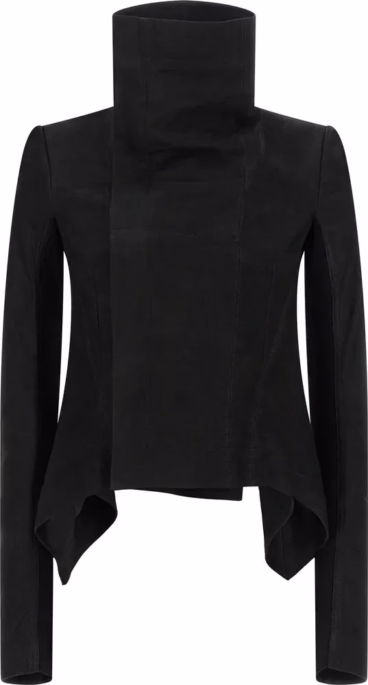 Rick Owens Black Lamb Leather Leather Jacket