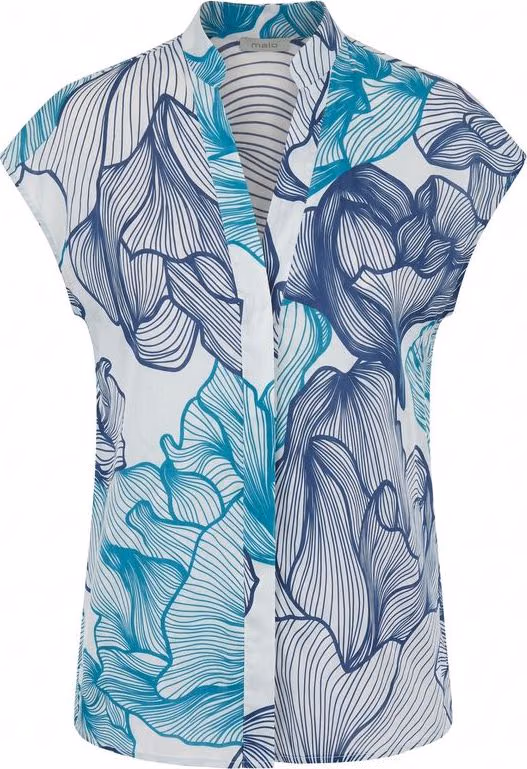 Malo Blue Cotton Women Shirt
