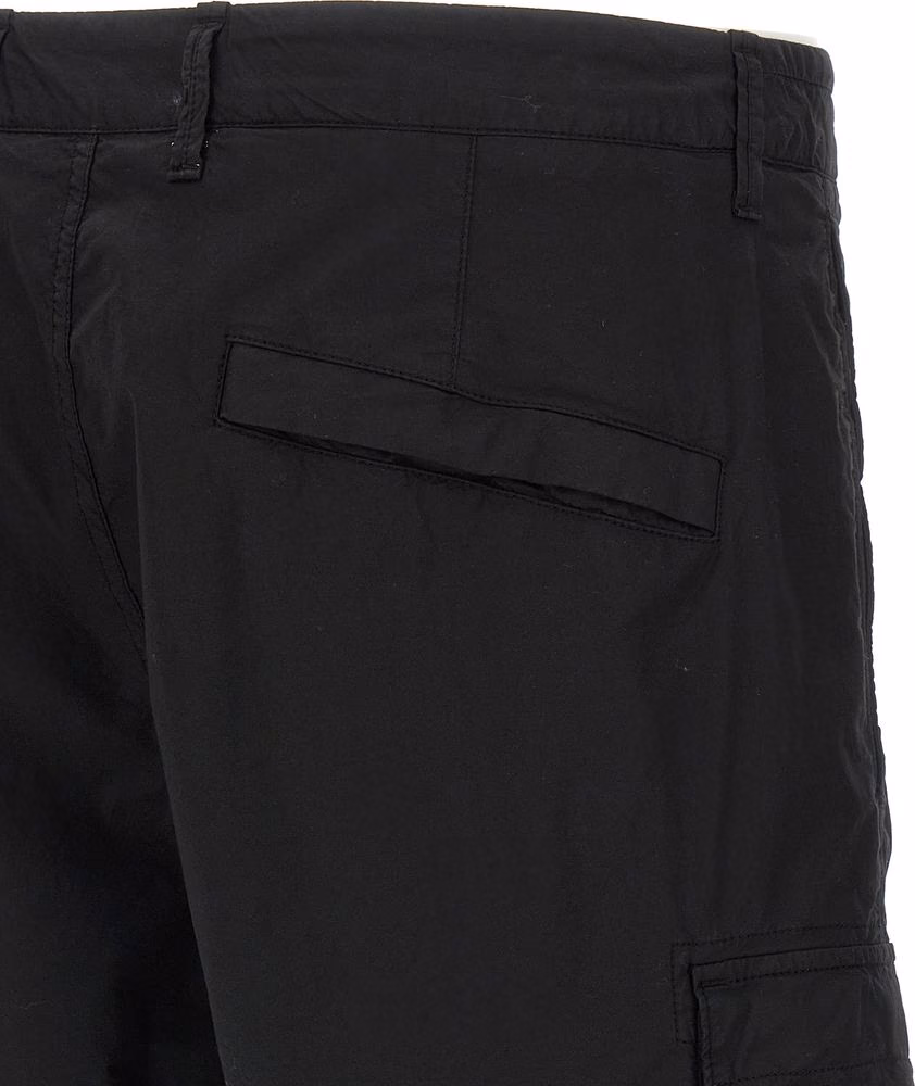 Stone Island Black Cotton Bermuda Shorts