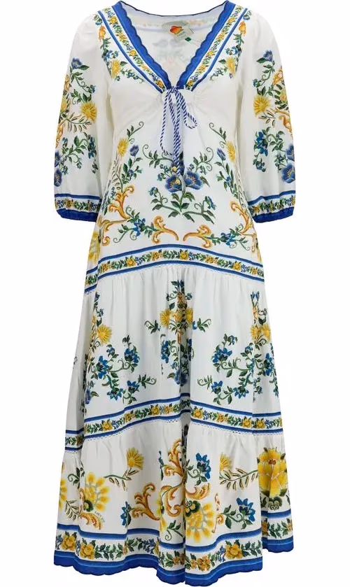 FARM RIO Multicolor Linen Casual Dress