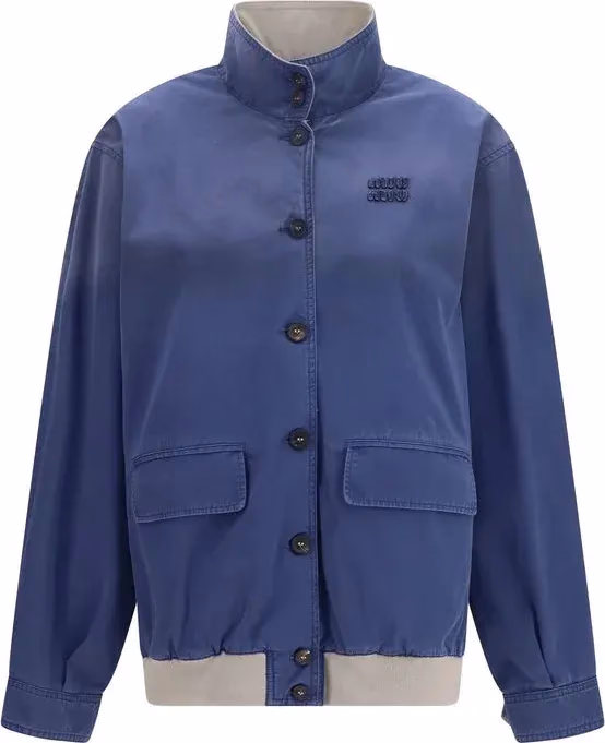 Miu Miu Blue Cotton Bomber