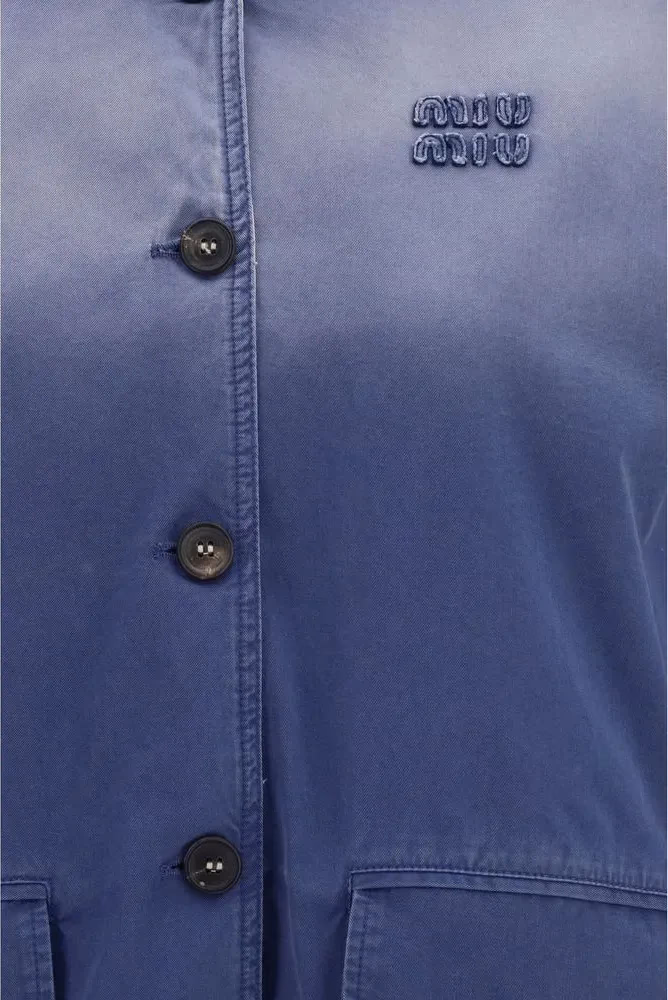 Miu Miu Blue Cotton Bomber
