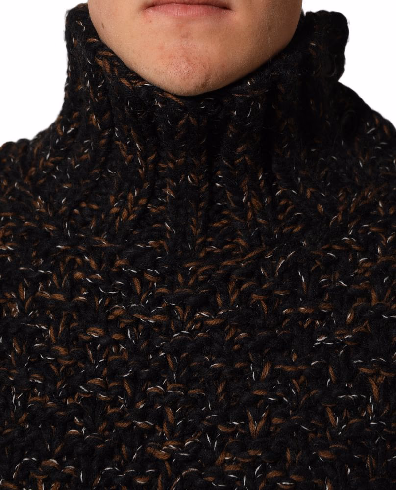 Dolce & Gabbana Brown Wool Knit Turtleneck Pullover Sweater