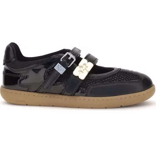 Ganni Black Polyester Ballet Flats