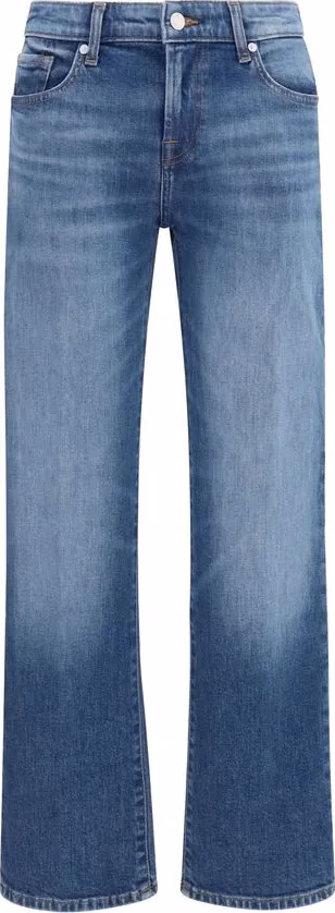 7FOR Blue Cotton Straight-Leg Jeans