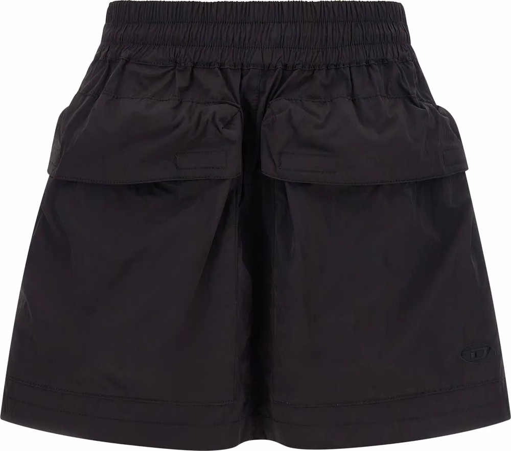 Diesel Black Polyamide Long Skirt
