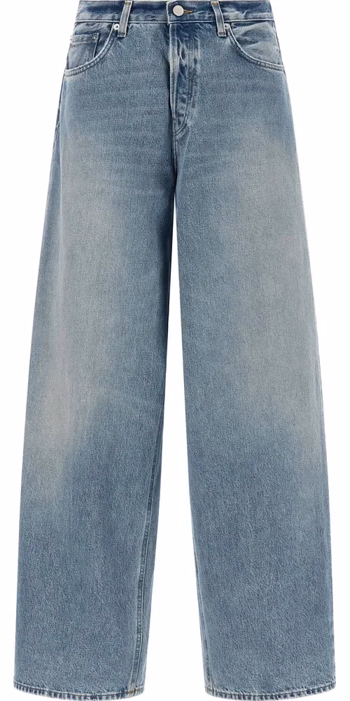 Haikure Blue Cotton Relaxed Fit Jeans