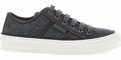 Gray Virgin Wool Low Top Sneakers