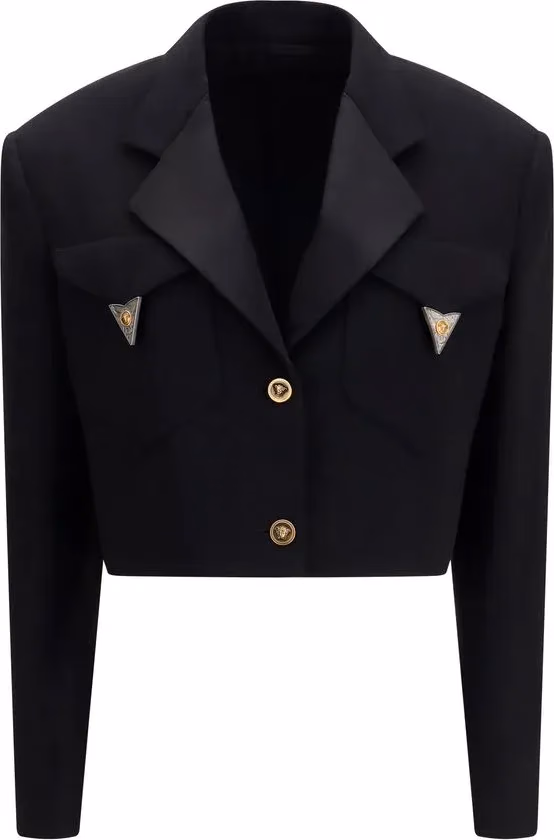 Versace Black Wool Oves Aries Blazer