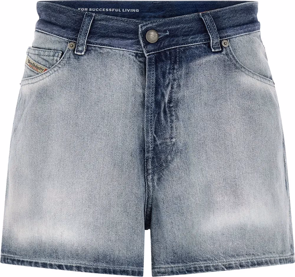 Diesel Blue Cotton Bermuda Shorts