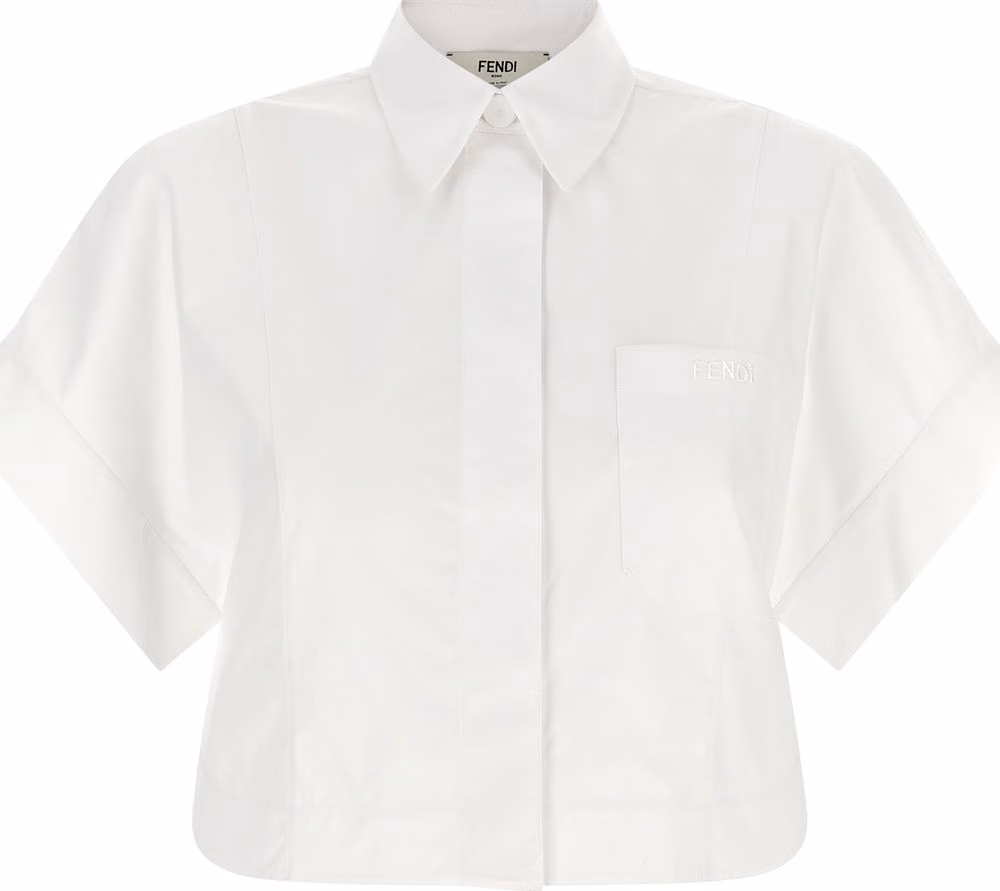 Fendi White Cotton Blouse