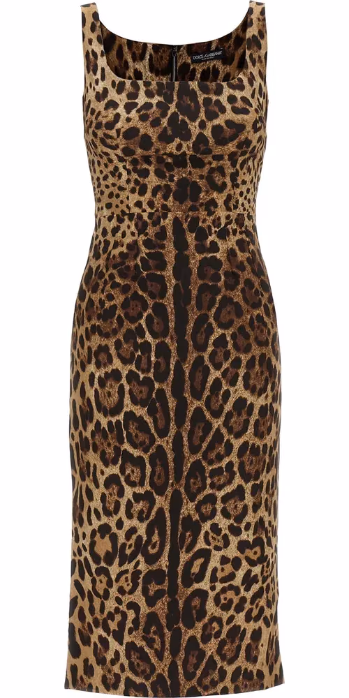 Dolce & Gabbana Brown Silk Midi Dress