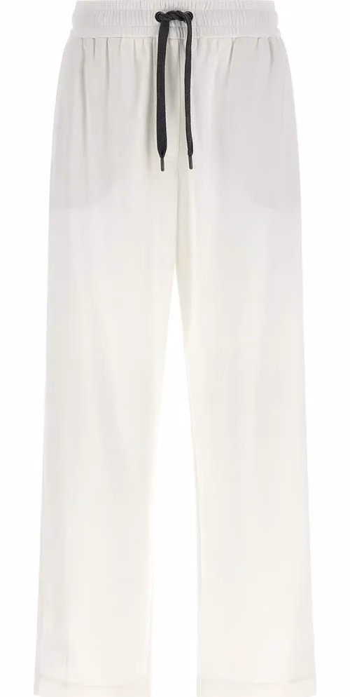 Brunello Cucinelli White Cotton Joggers (Workout Pants)