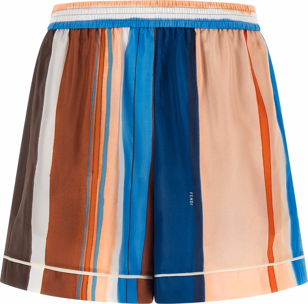 Fendi Multicolor Silk Bermuda Shorts