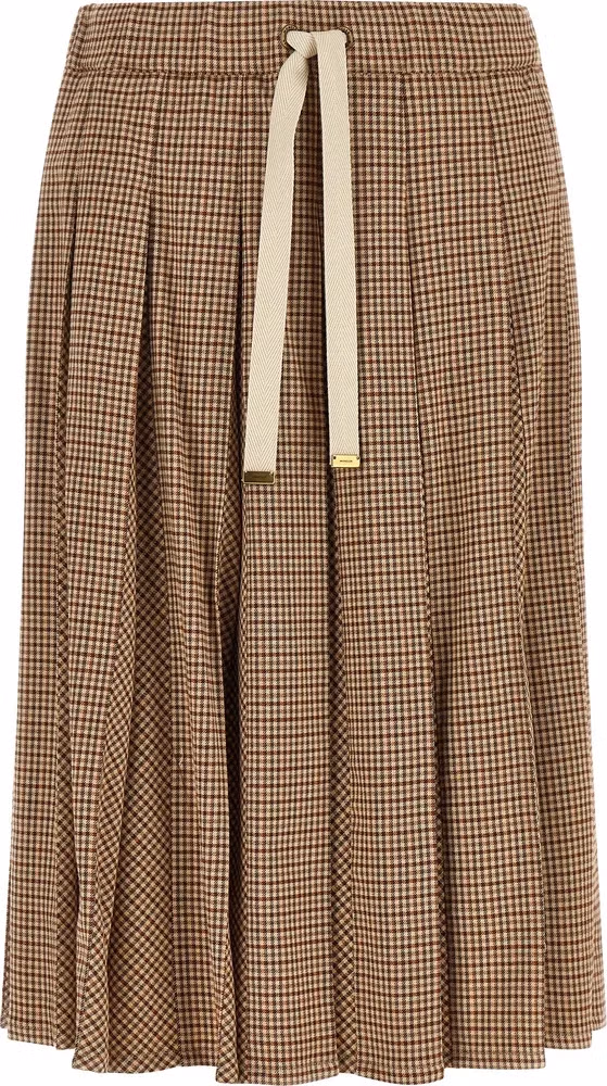 Moncler Beige Viscose Midi Skirt