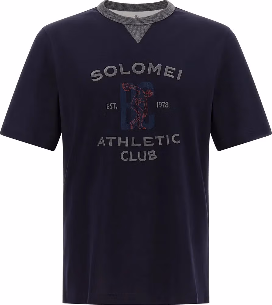 Brunello Cucinelli Blue Cotton T-Shirt