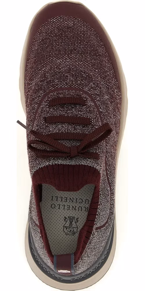 Brunello Cucinelli Bordeaux Cotton Athletic Sneakers