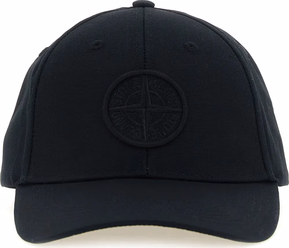 Stone Island Black Cotton Cap (Baseball Hat)