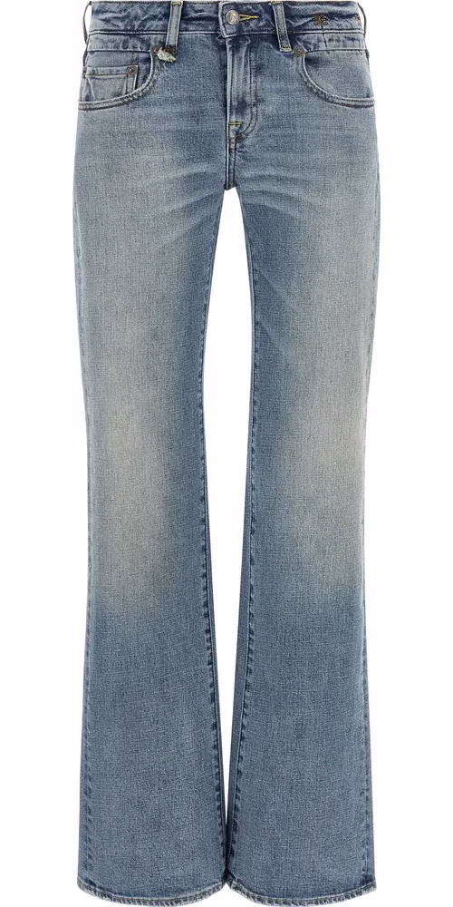 R13 Blue Cotton Flared Jeans