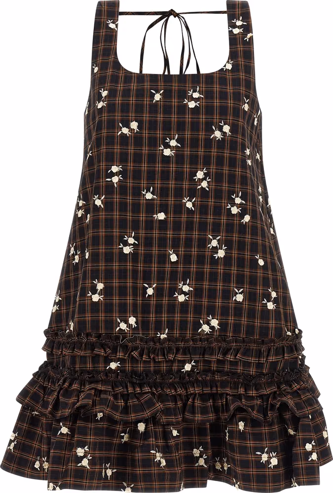 Ganni Brown Organic Cotton Short Dress