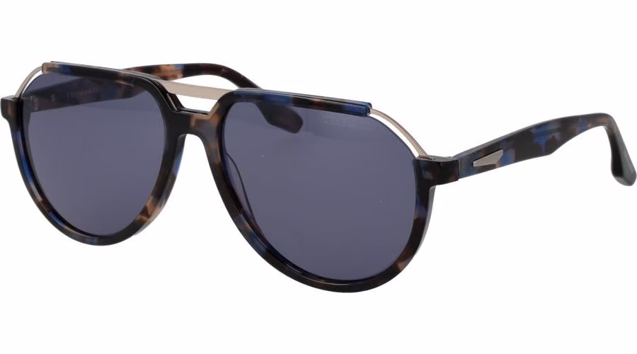 Trussardi Brown Acetate & Stainless Steel Sunglasses