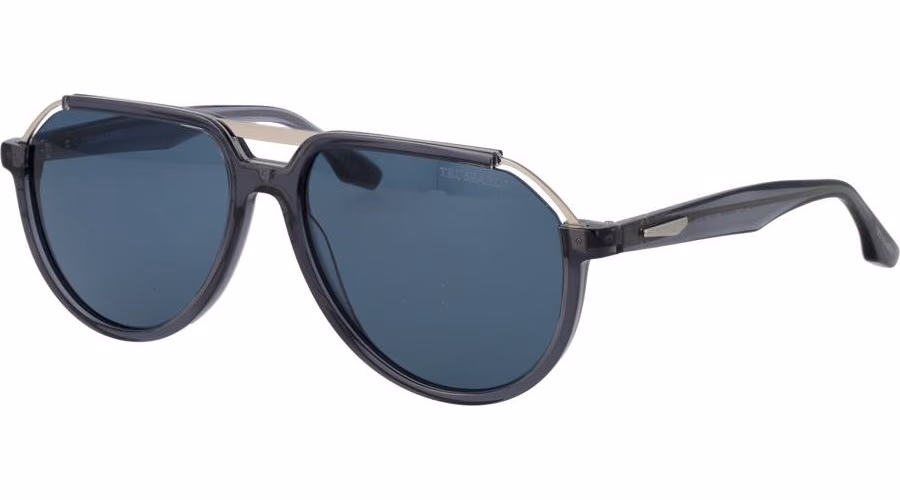 Trussardi Gray Acetate & Stainless Steel Sunglasses