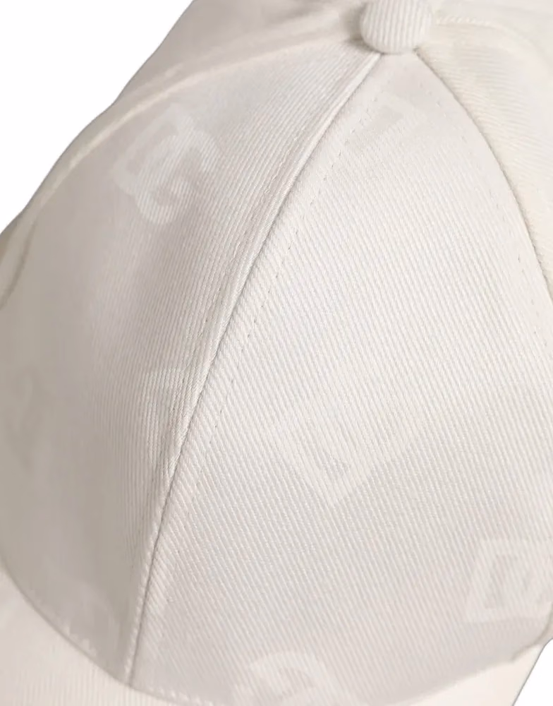 Dolce & Gabbana Men White Cotton Stretch Baseball Capello Hat
