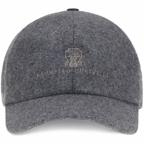 Brunello Cucinelli Gray Wool Oves Aries Cap (Baseball Hat)