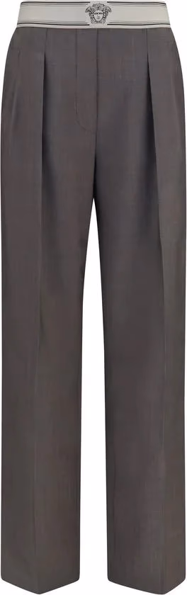 Versace Gray Wool Oves Aries Pants
