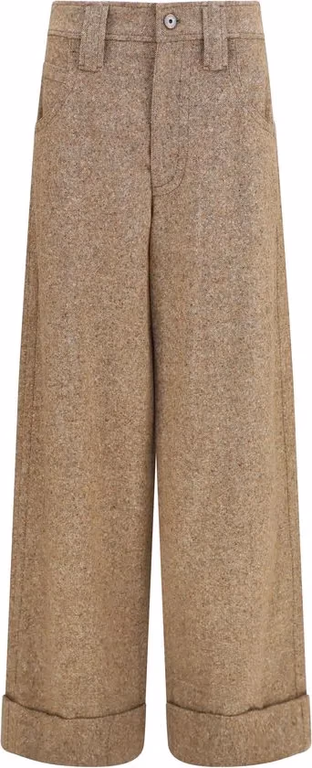 Brunello Cucinelli Beige Wool Oves Aries Casual Pants