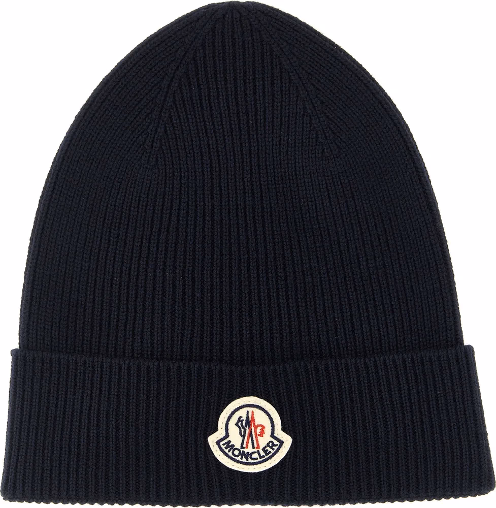 Moncler Blue Virgin Wool Beanie