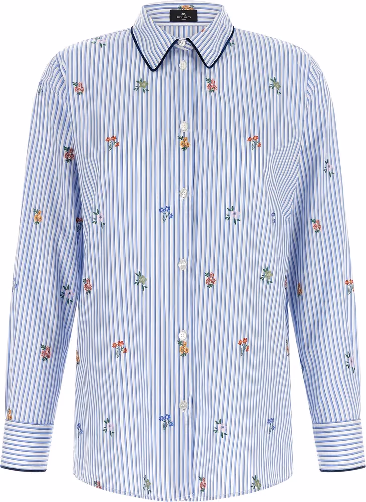 Etro Blue Cotton Blouse