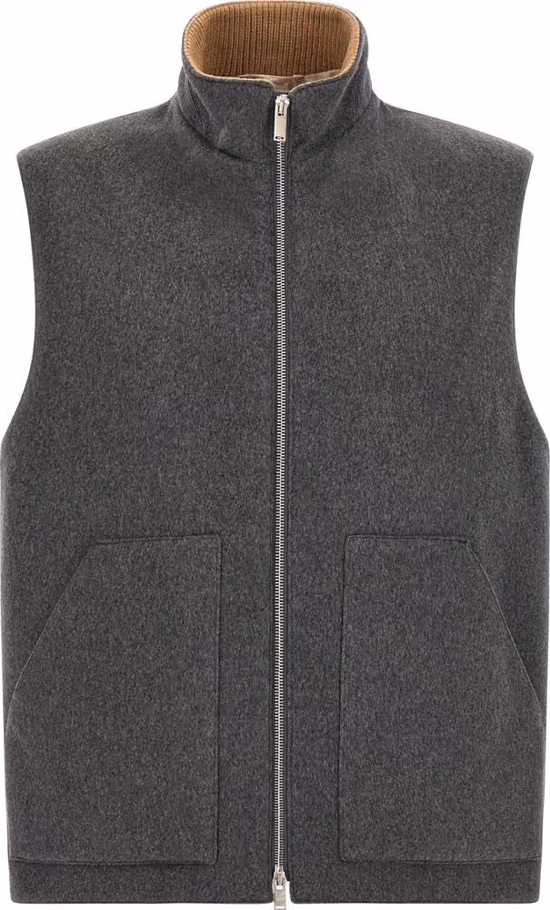 Lardini Gray Virgin Wool Sleeveless Jacket