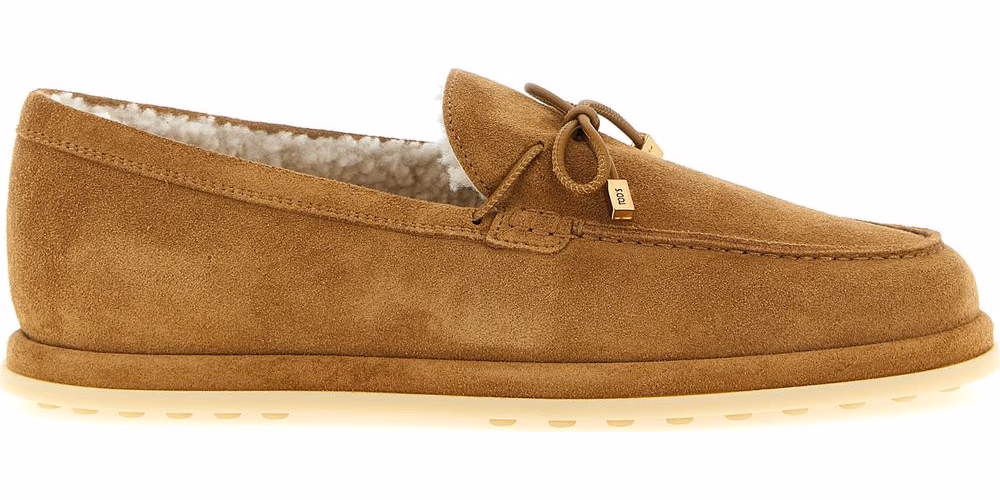Tod's Beige Calfskin Slip-On Loafers
