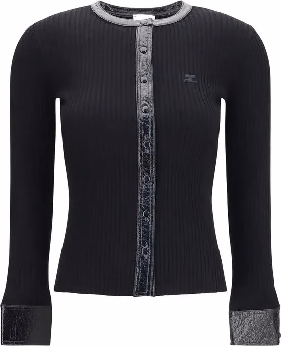 Courrèges Black Viscose Cardigan