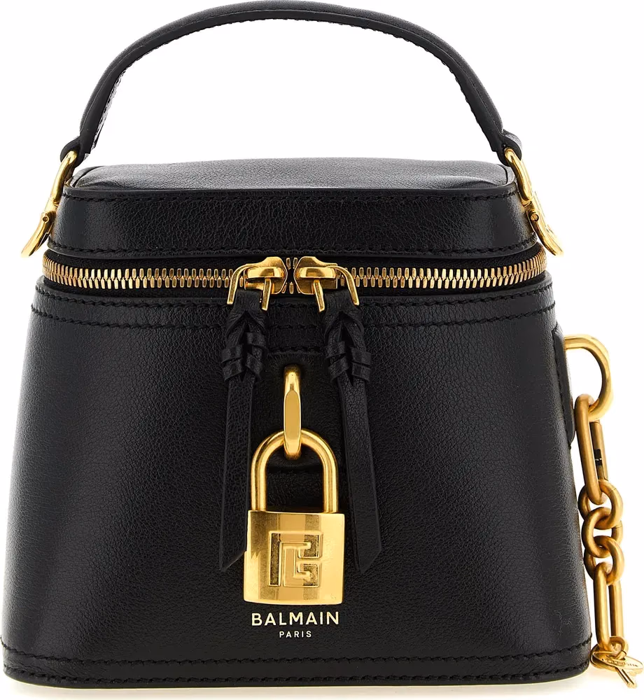 Balmain Black Buffalo Leather Handbag