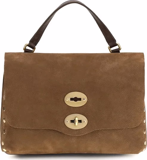 Zanellato Brown Suede Leather Handbag