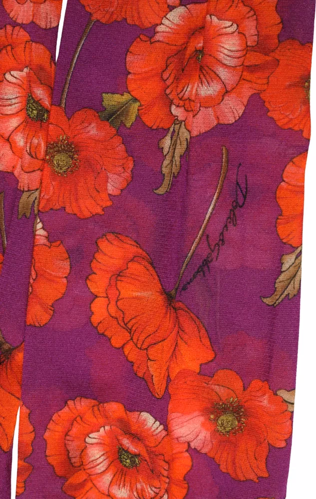 Dolce & Gabbana Purple Nylon Floral Print Tights Stockings Socks