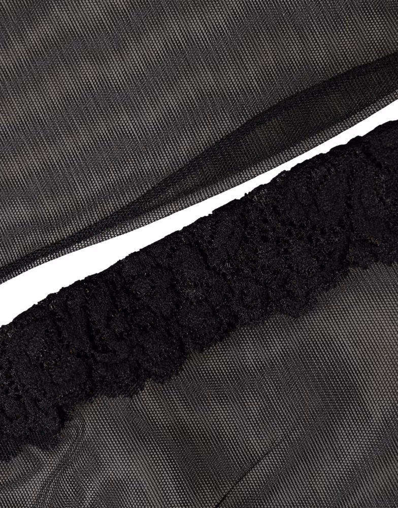 Dolce & Gabbana Black Nylon Mesh Sheer Calf Long Accessory Socks