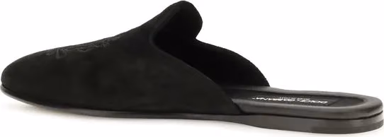 Dolce & Gabbana Black Calf Leather Bos Taurus Mules