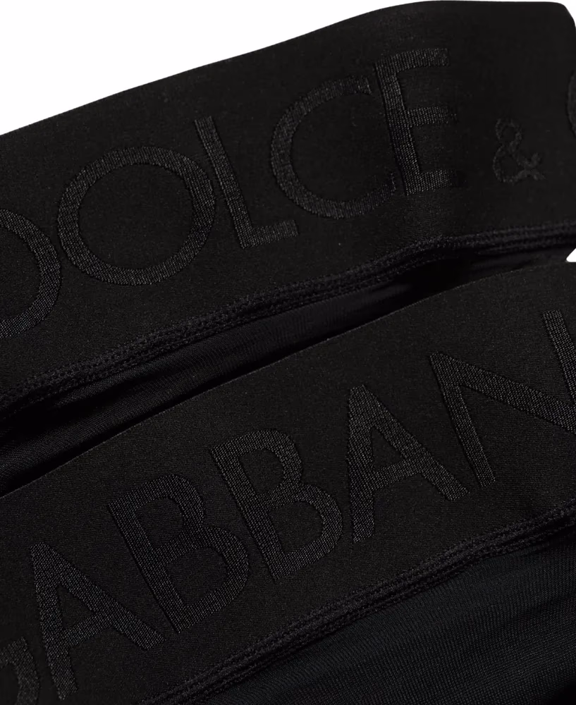 Dolce & Gabbana Black Nylon Logo Calf Long Women Accessory Socks