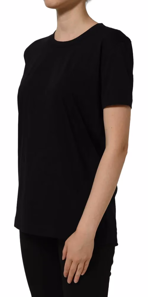 Dolce & Gabbana Dark Gray Cotton Crew Neck Short Sleeves T-shirt