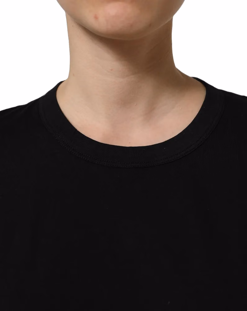 Dolce & Gabbana Dark Gray Cotton Crew Neck Short Sleeves T-shirt