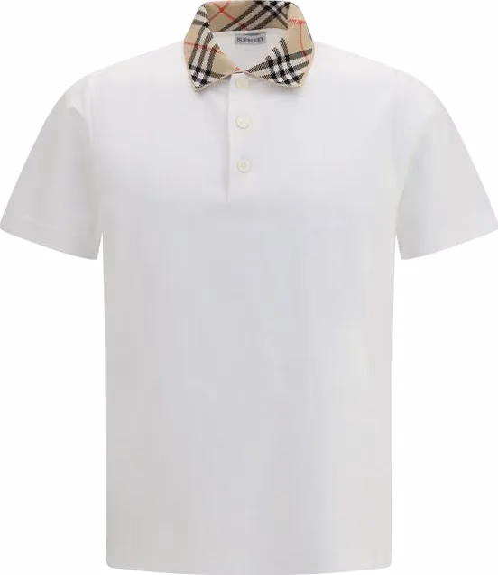 Burberry White Cotton Polo Shirt