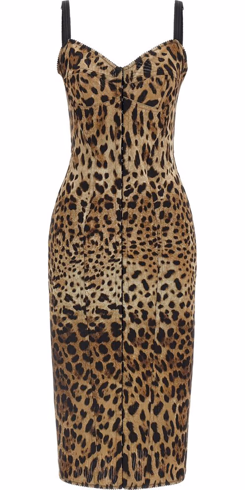 Dolce & Gabbana Brown Polyamide Midi Dress